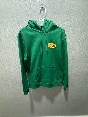 H&M Bright Green Pullover Hoodie with Drawstring Hood